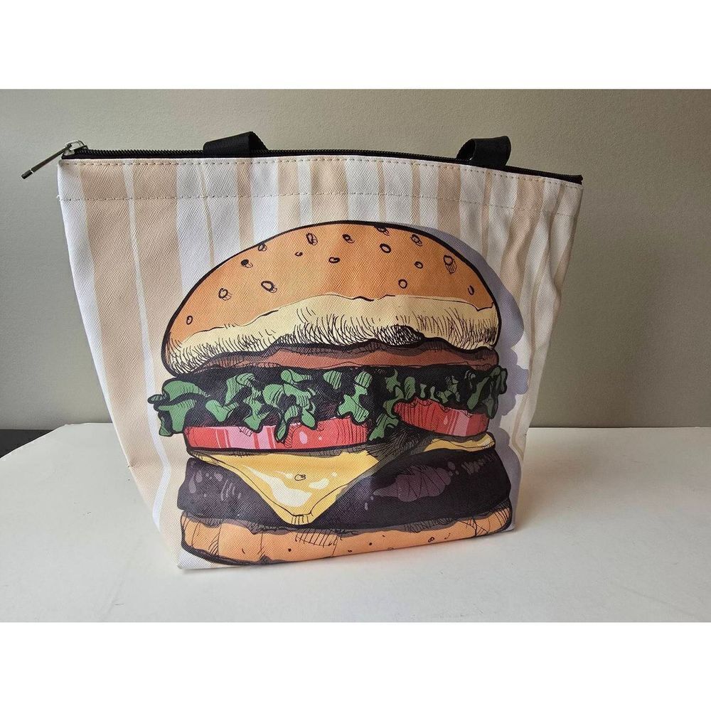Unbranded Insulated Lunch Tote Hamburger